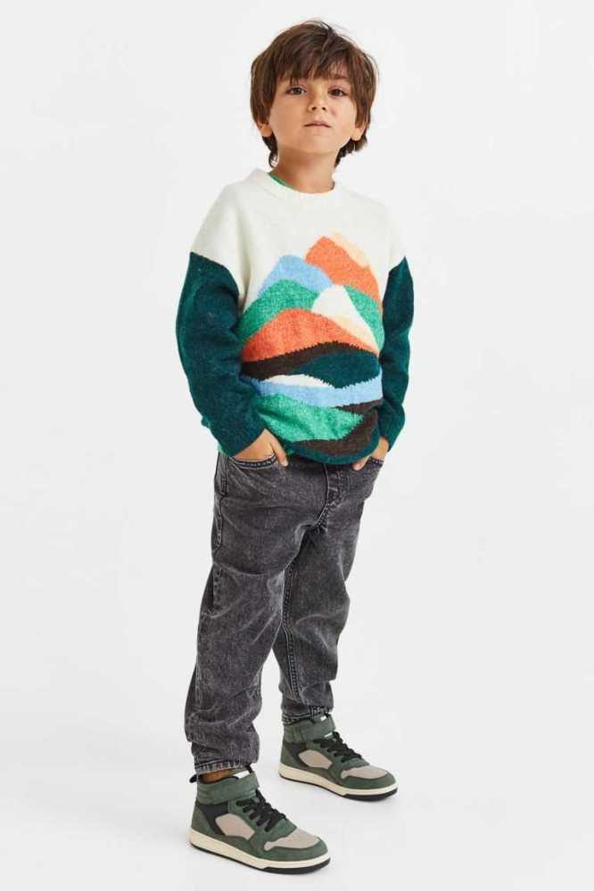 Jeans H&M Comodidad Stretch Loose Fit Niños Negros | 796481ICJ