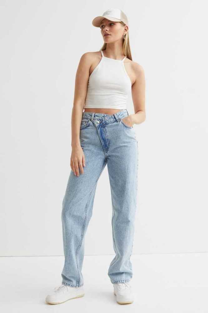 Jeans H&M Directo Baggy Mujer Azules Claro | 017936ETN