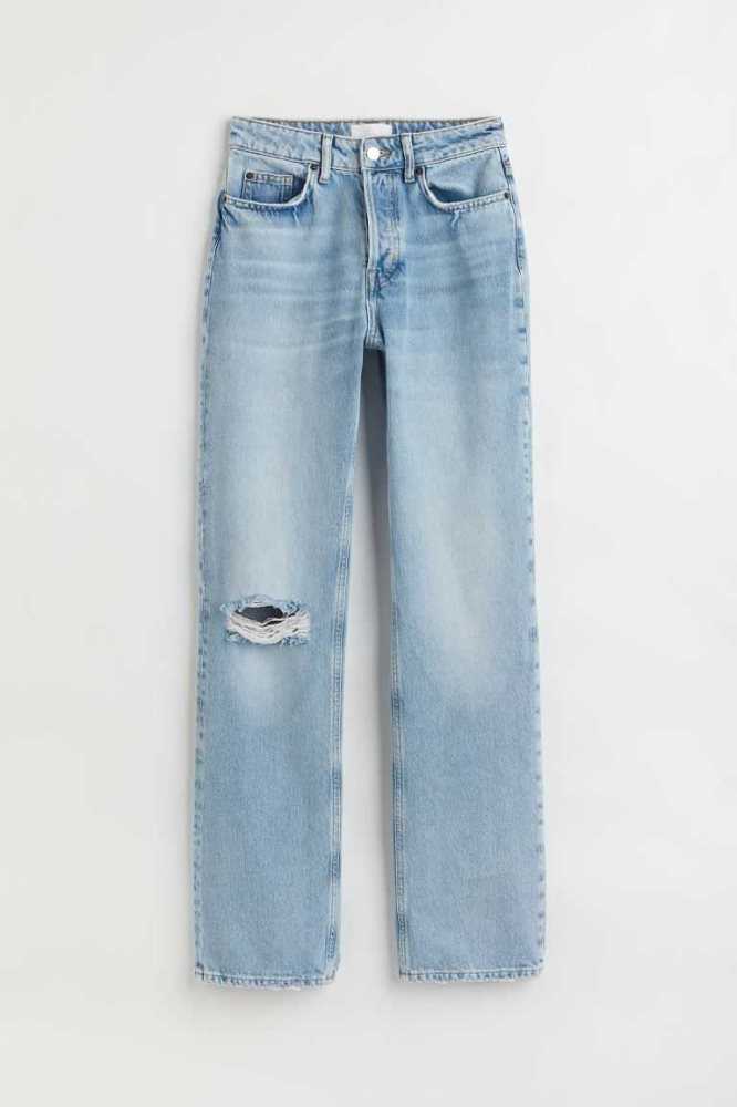 Jeans H&M Directo High Mujer Azules Claro | 173906VRM