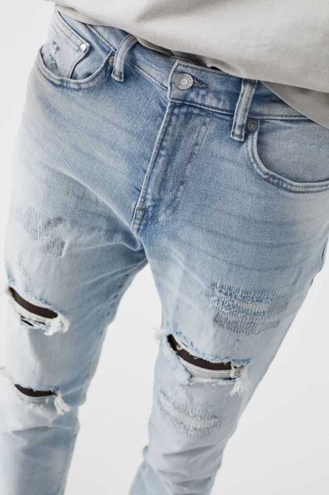 Jeans H&M Flaco Crop Hombre Azules Claro | 082573HMO