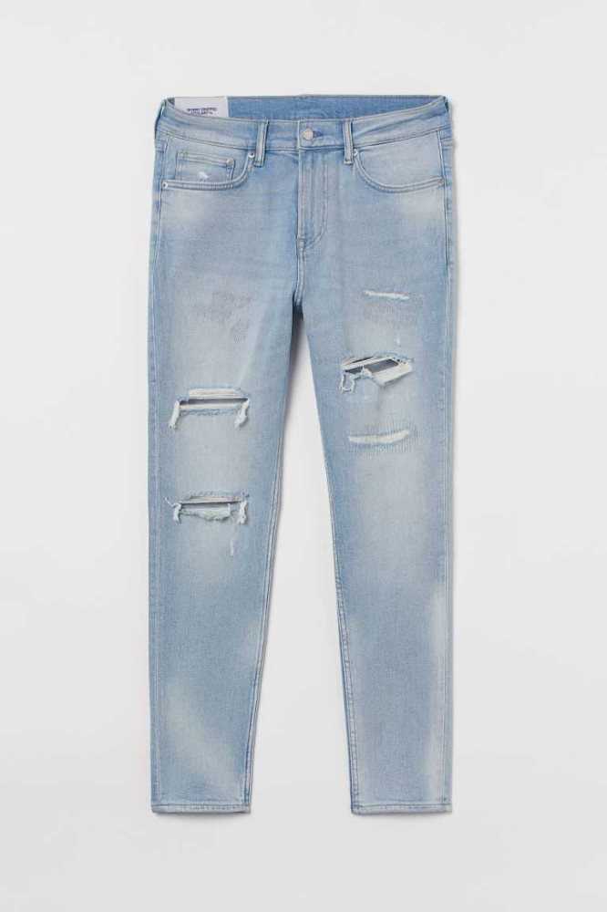 Jeans H&M Flaco Crop Hombre Azules Claro | 082573HMO