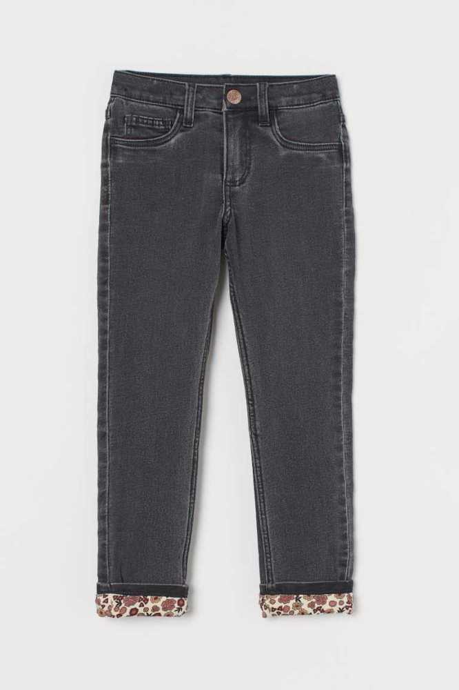 Jeans H&M Flaco Fit Forro Niños Azules Oscuro | 786513WPA