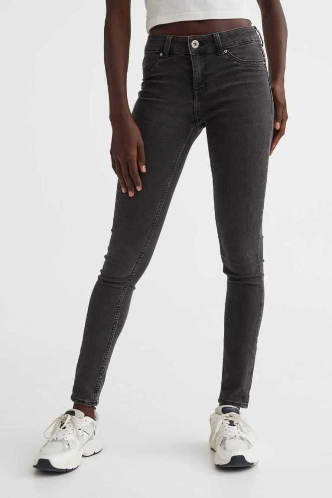 Jeans H&M Flaco Low Mujer Azules Oscuro Grises | 130849RFQ