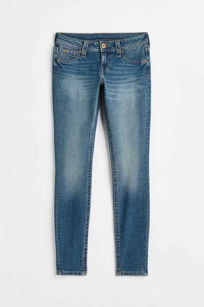 Jeans H&M Flaco Low Mujer Azules Oscuro | 943207ISX