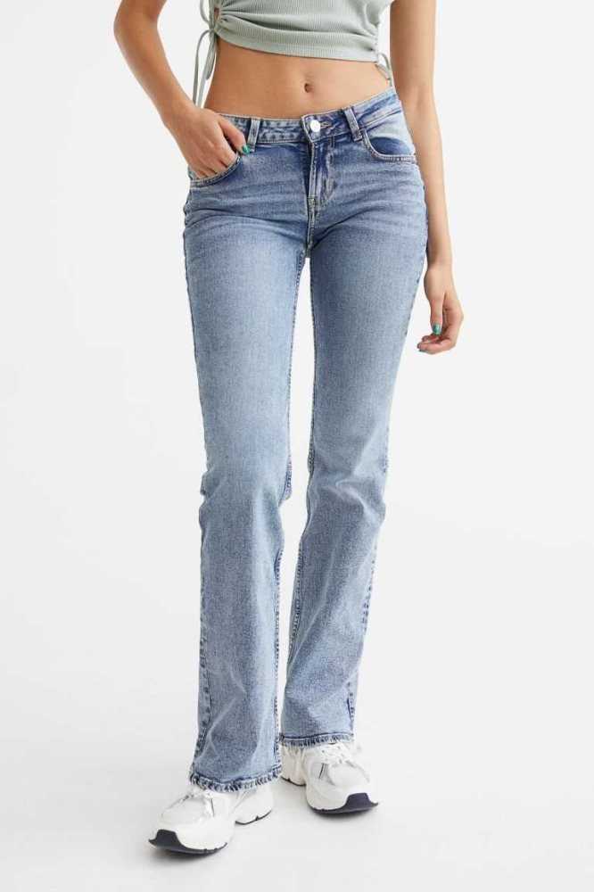 Jeans H&M Flare Low Mujer Grises Oscuro | 410529SVG