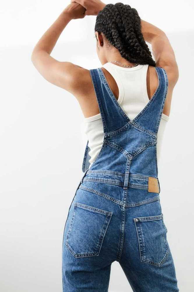 Jeans H&M Flared Denim Overalls Mujer Azules | 730298ITW