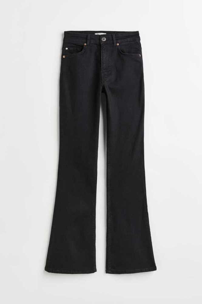 Jeans H&M Flared High Mujer Negros | 583241ZSH