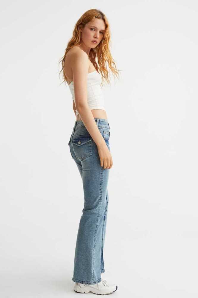 Jeans H&M Flared Low Mujer Grises | 194053VKF