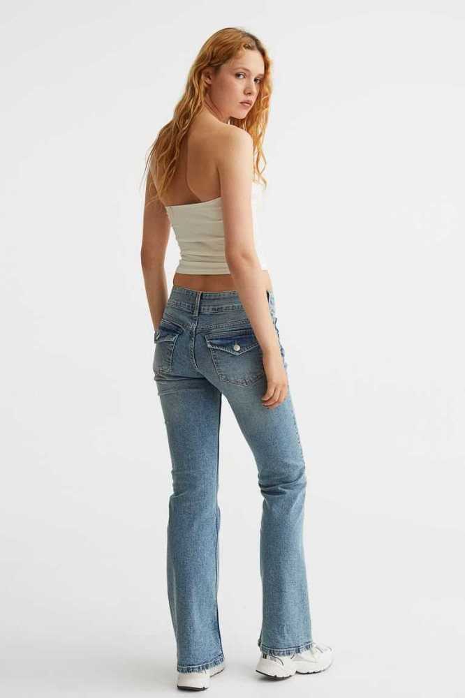 Jeans H&M Flared Low Mujer Grises | 194053VKF