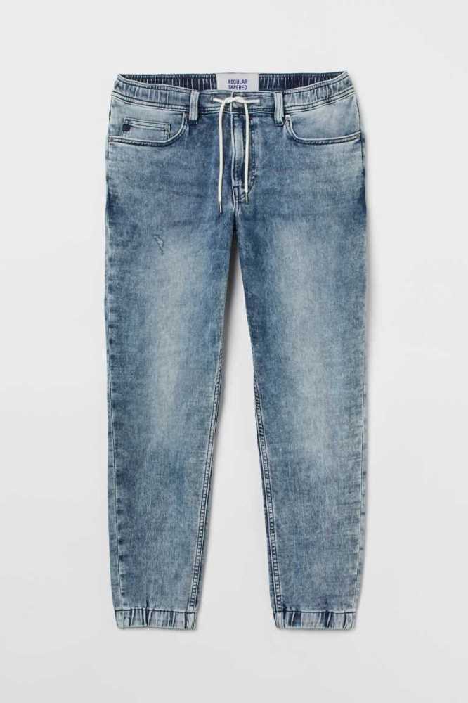 Jeans H&M Híbrido Regular Tapered Joggers Hombre Azules Oscuro | 708692IOZ