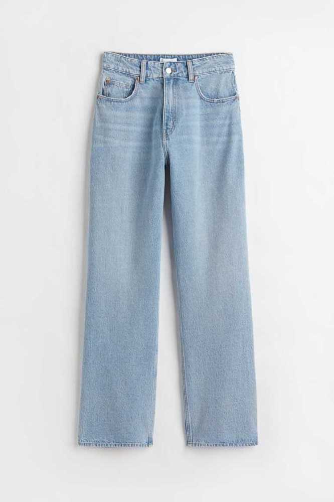 Jeans H&M Loose Directo High Mujer Azules | 370986AGV