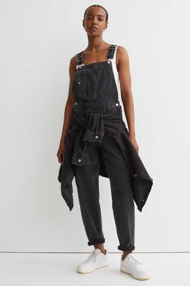 Jeans H&M Mom Fit Denim Overalls Mujer Blancos | 576802BCR