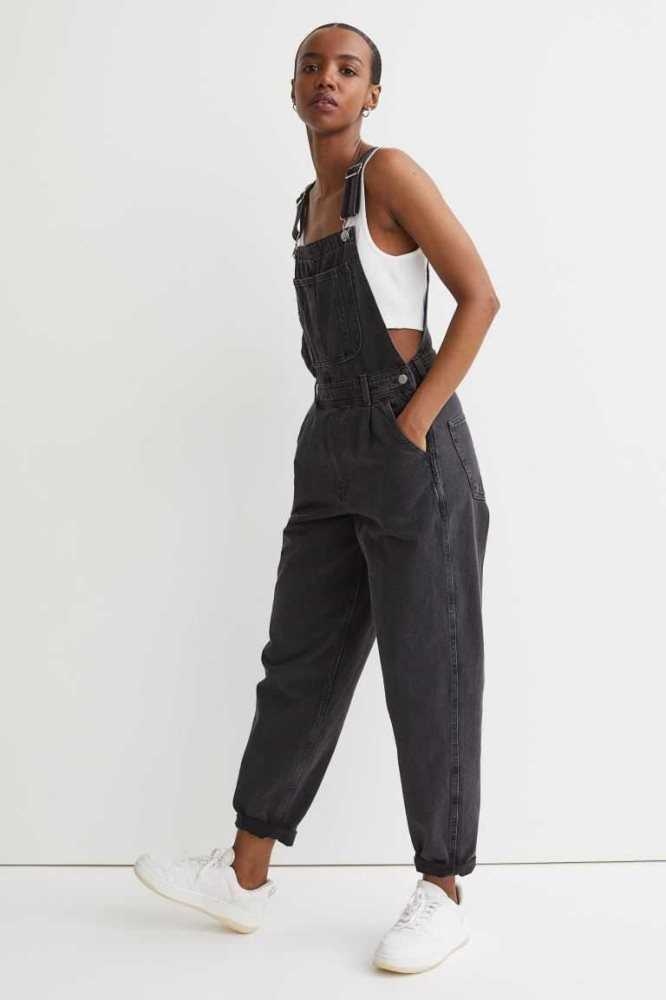 Jeans H&M Mom Fit Denim Overalls Mujer Blancos | 576802BCR