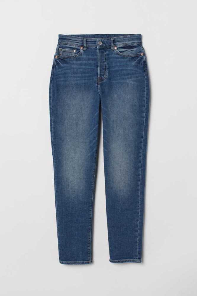 Jeans H&M Mom High Ankle Mujer Azules | 341658ZNR