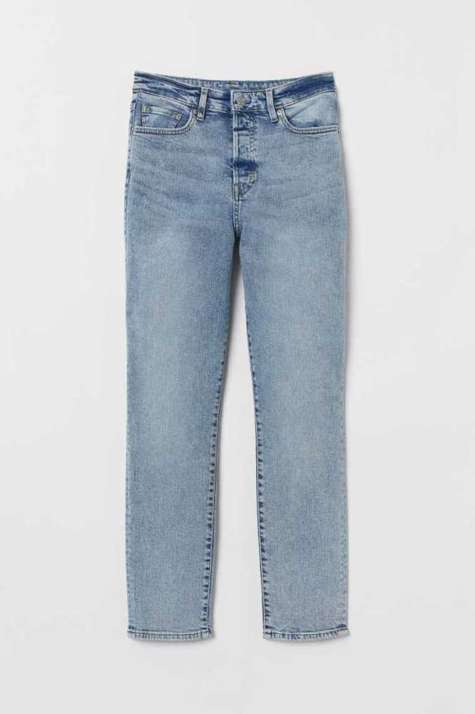 Jeans H&M Mom High Ankle Mujer Azules | 341658ZNR