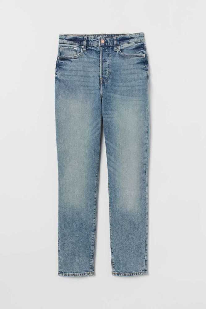 Jeans H&M Mom High Ankle Mujer Azules | 341658ZNR