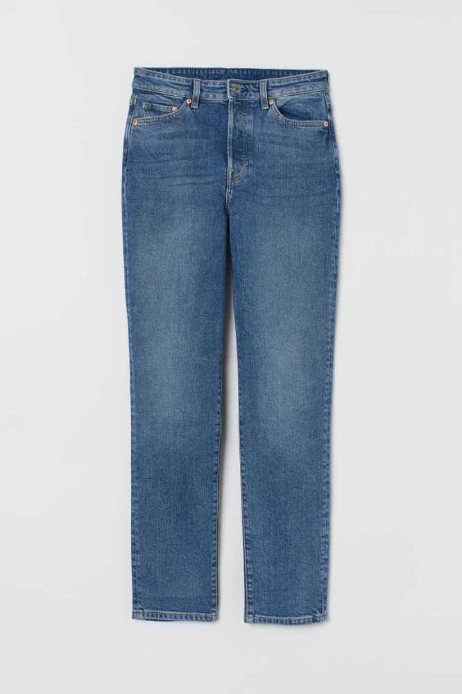 Jeans H&M Mom High Ankle Mujer Azules | 341658ZNR