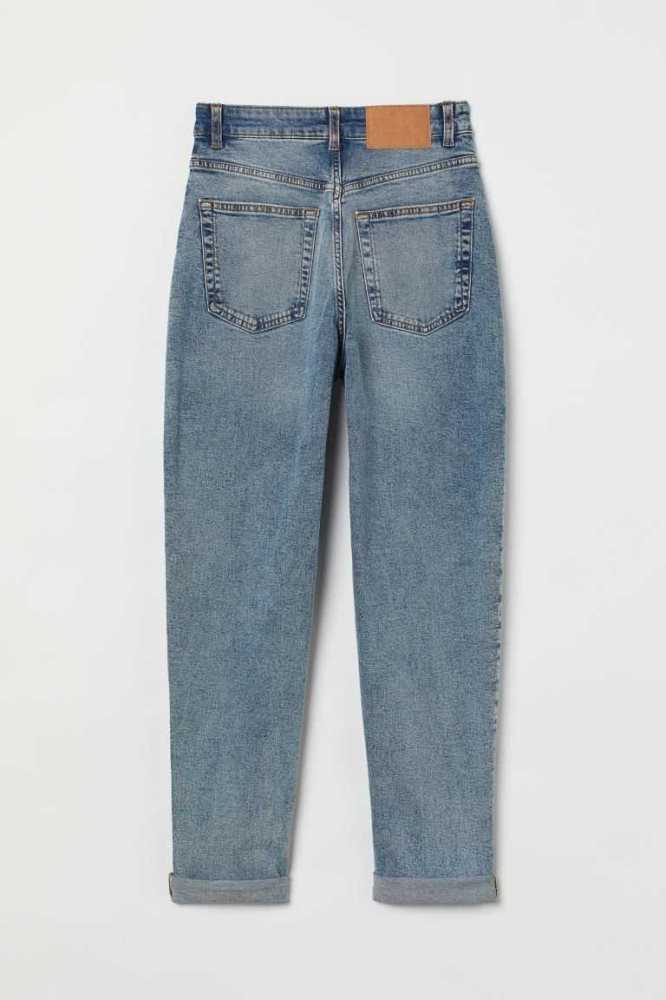 Jeans H&M Mom High Ankle Mujer Azules Claro | 682793LTB