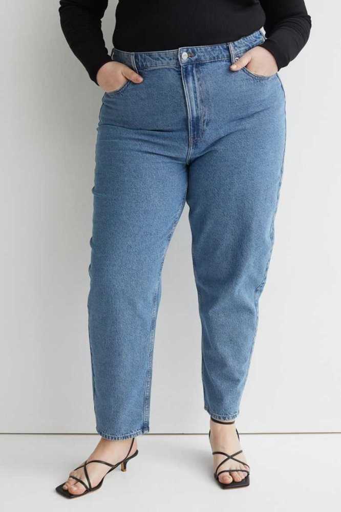 Jeans H&M Mom Loose-fit Ultra High Mujer Azules | 602137KOS