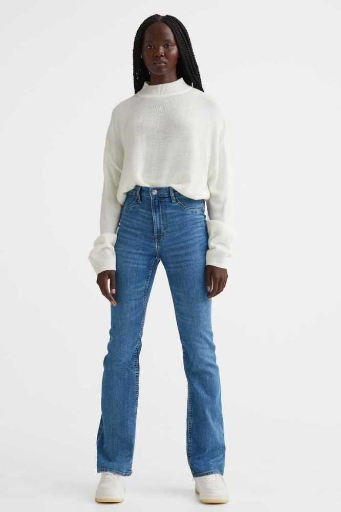 Jeans H&M Slim Bootcut High Mujer Azules Oscuro | 035728OWN