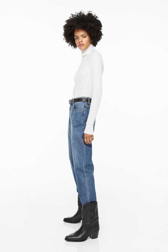 Jeans H&M Tapered High Ankle Mujer Azules | 874690BDP