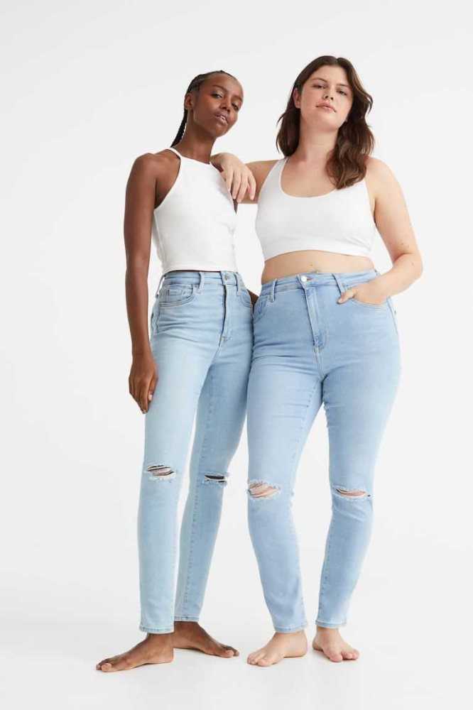 Jeans H&M True To You Flaco High Mujer Azules | 389425TVE