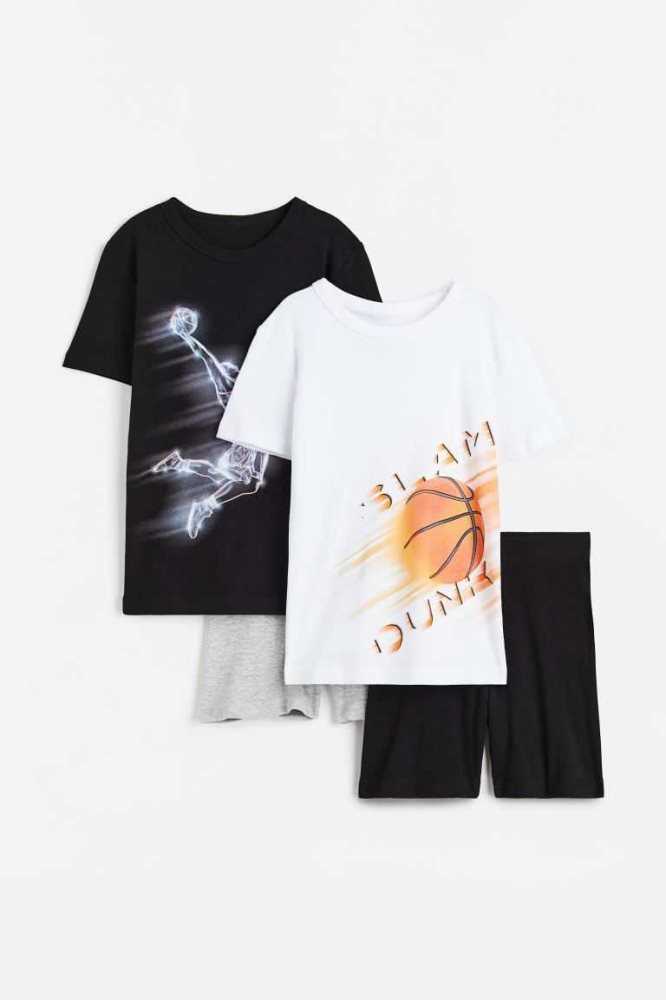 Jersey H&M 2-pack Pajamas Niños Negros | 316078QSW