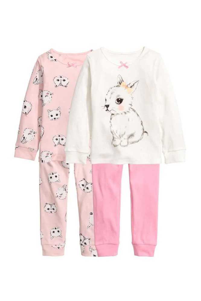 Jersey H&M 2-pack Pajamas Niños Rosas Claro | 265073LMZ