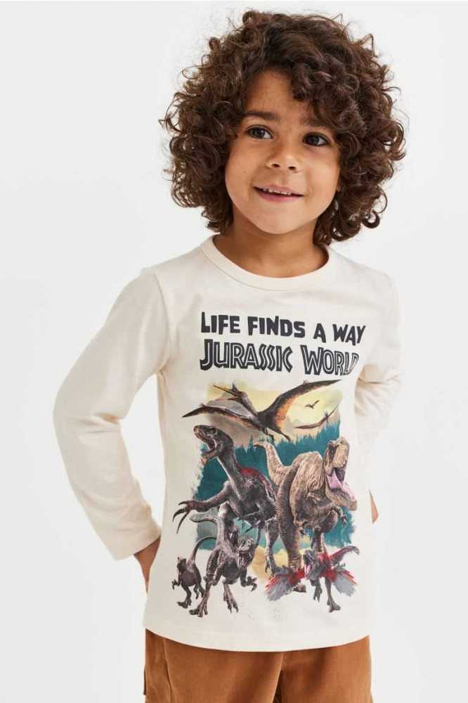 Jersey H&M 2-pack Printed Algodon Shirts Niños Grises | 237810LIO