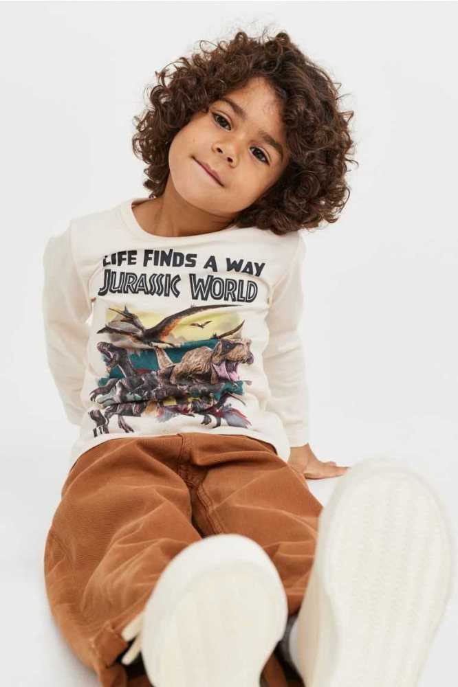 Jersey H&M 2-pack Printed Algodon Shirts Niños Grises | 237810LIO