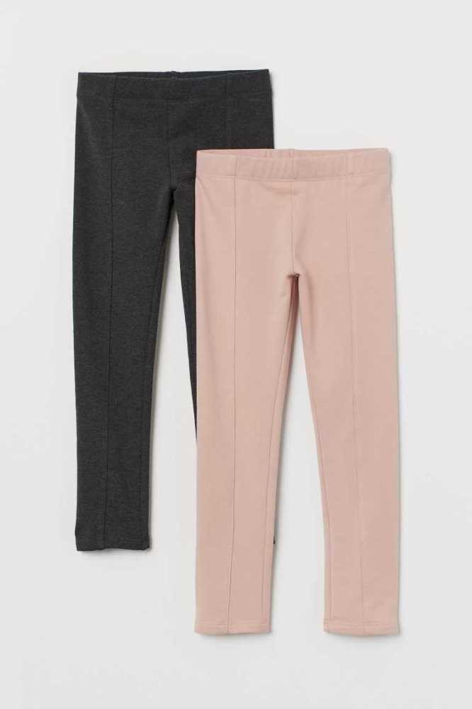 Jersey H&M 2-pack Thick Leggings Niños Negros Grises | 928175KZQ