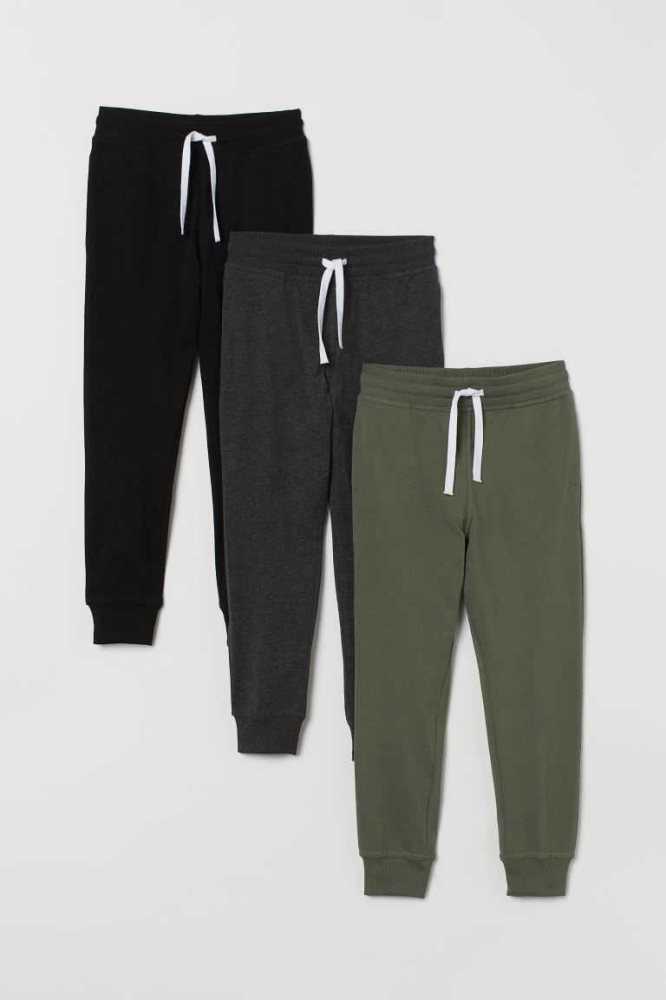 Jersey H&M 3-pack Algodon Joggers Niños Azules Oscuro Grises | 498270HDC