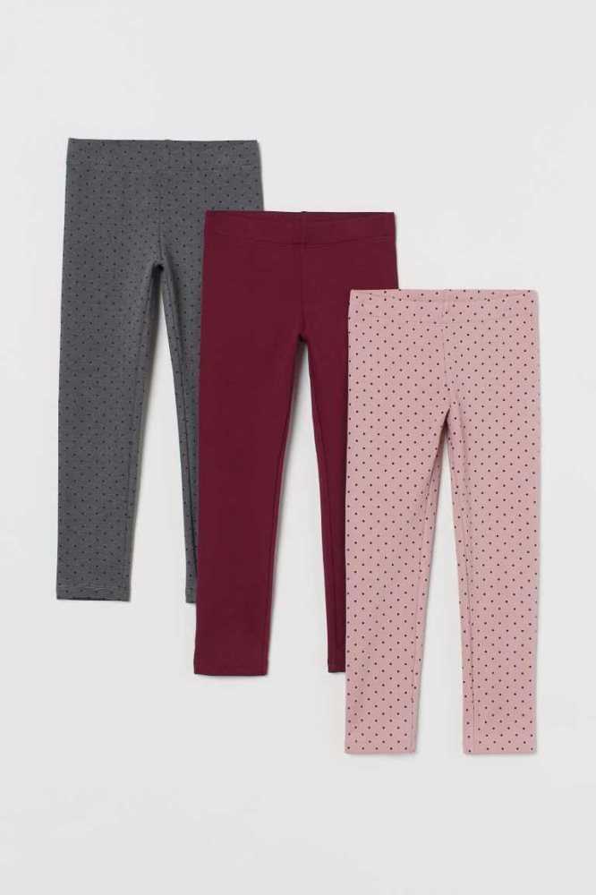 Jersey H&M 3-pack Heavy Leggings Niños Morados Claro Grises | 519328ZWN