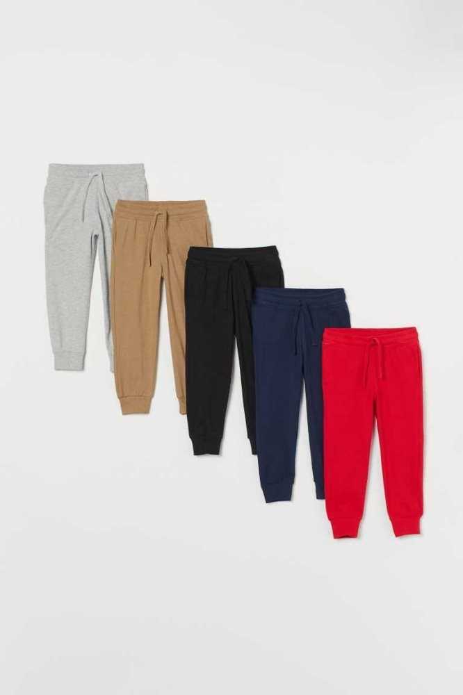 Jersey H&M 5-pack Algodon Joggers Niños Marrom Azules Oscuro | 824369NDR