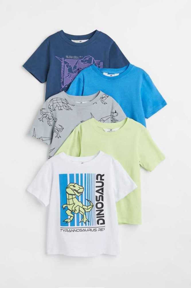 Jersey H&M 5-pack Algodon T-shirts Niños Blancos | 457839EVS