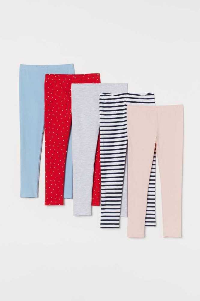 Jersey H&M 5-pack Leggings Niños Grises Grises Oscuro | 925643ALH