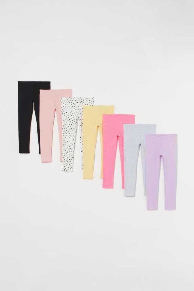 Jersey H&M 7-pack Leggings Niños Grises Claro Rosas Azules | 327510TKM