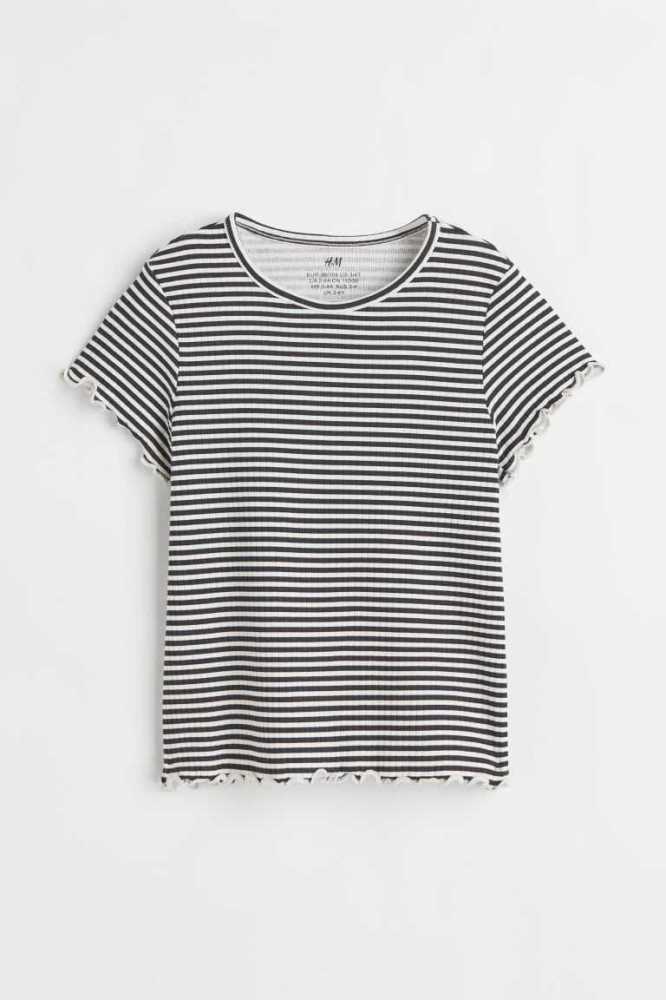 Jersey H&M Acanalado Algodon Top Niños Rosas Claro | 691387GUY