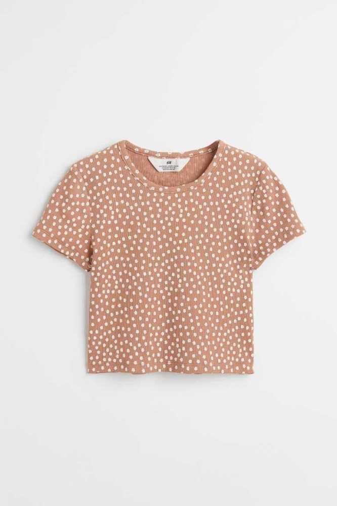 Jersey H&M Algodon Crop Top Niños Verdes | 081736DQK