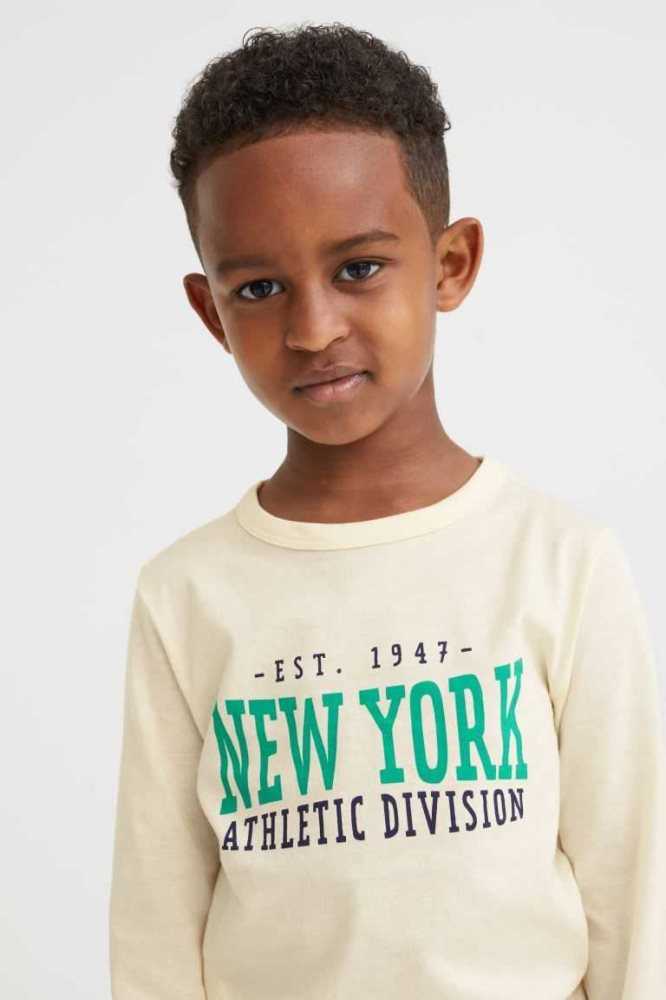 Jersey H&M Algodon Shirt Niños Beige Oscuro | 635940KME