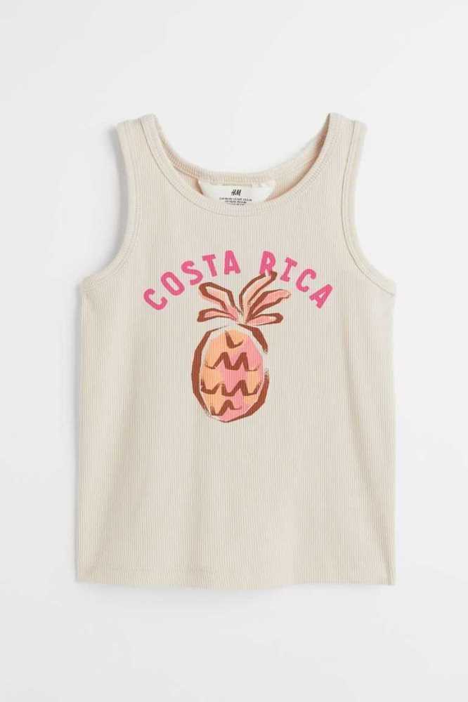 Jersey H&M Algodon Tank Top Niños Beige Claro | 584123IXK