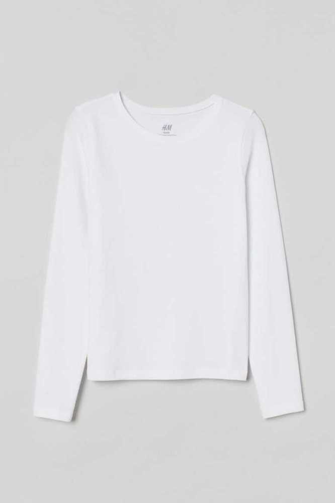 Jersey H&M Algodon Top Niños Blancos | 428351OYB