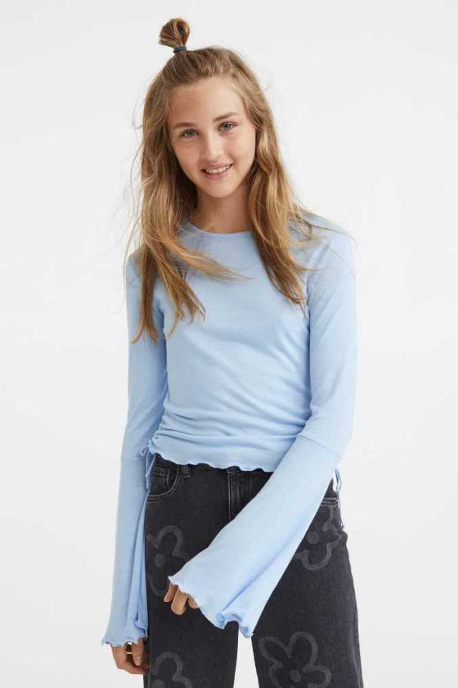 Jersey H&M Draped Top Niños Verdes Claro | 053692YPE