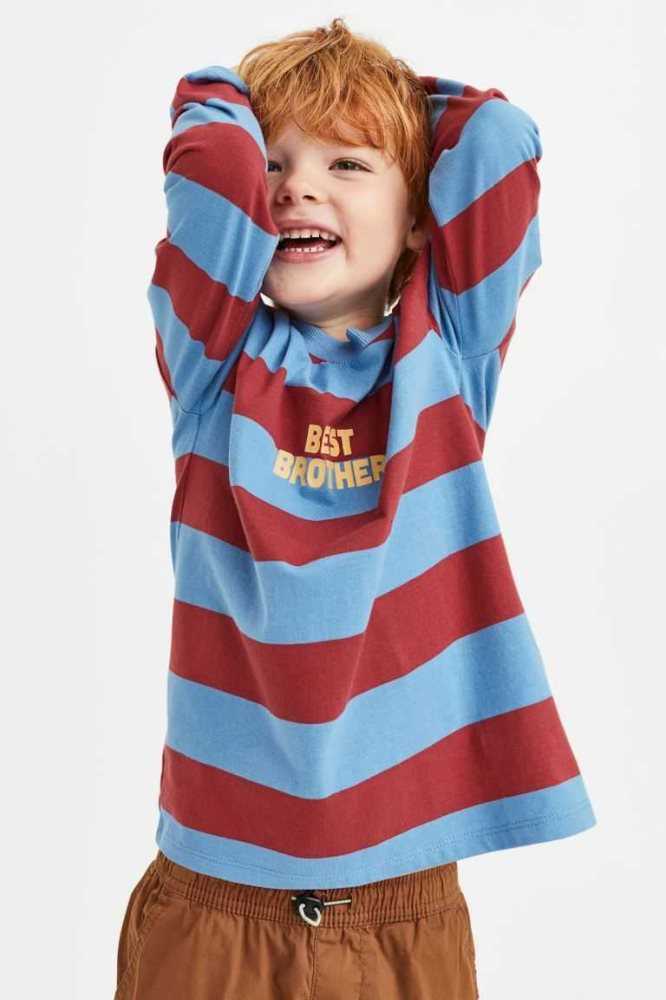 Jersey H&M Long-sleeved Shirt Niños Azules | 485613RNE