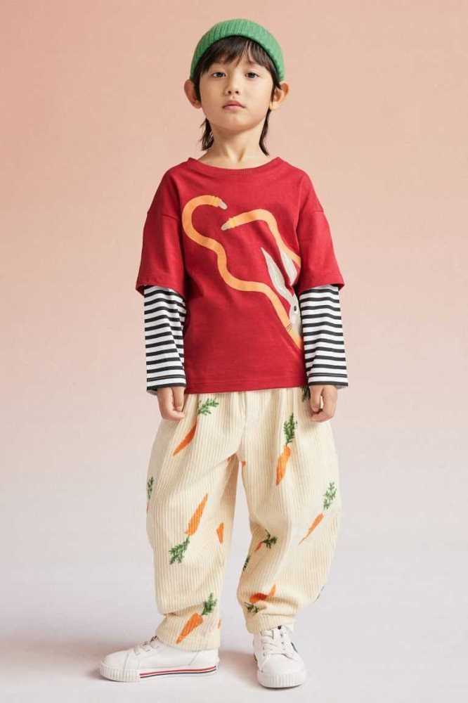 Jersey H&M Long-sleeved Top Niños Rojos | 350961ZCU