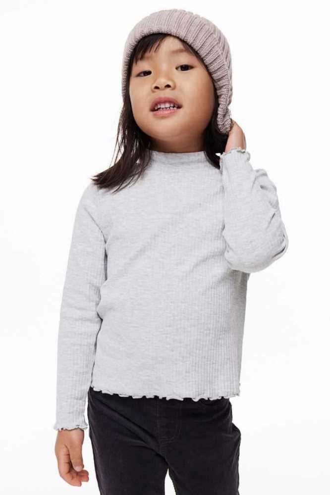 Jersey H&M Mock Turtleneck Top Niños Grises Claro | 428793ELG