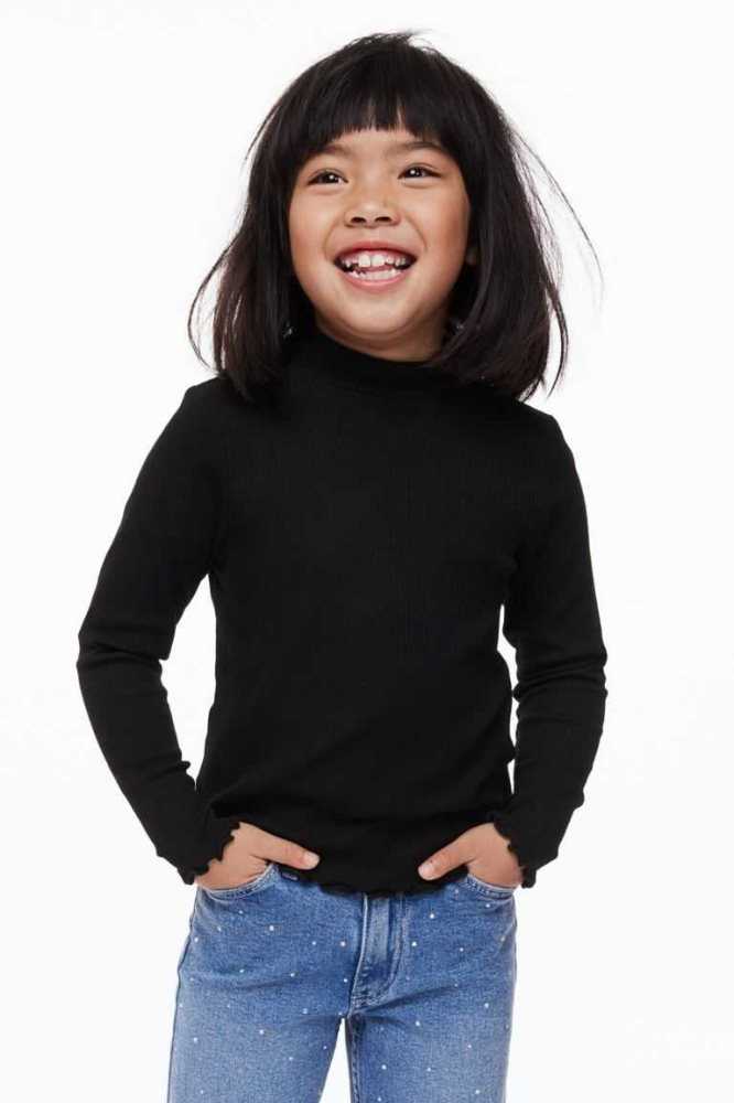 Jersey H&M Mock Turtleneck Top Niños Negros | 597642JVP