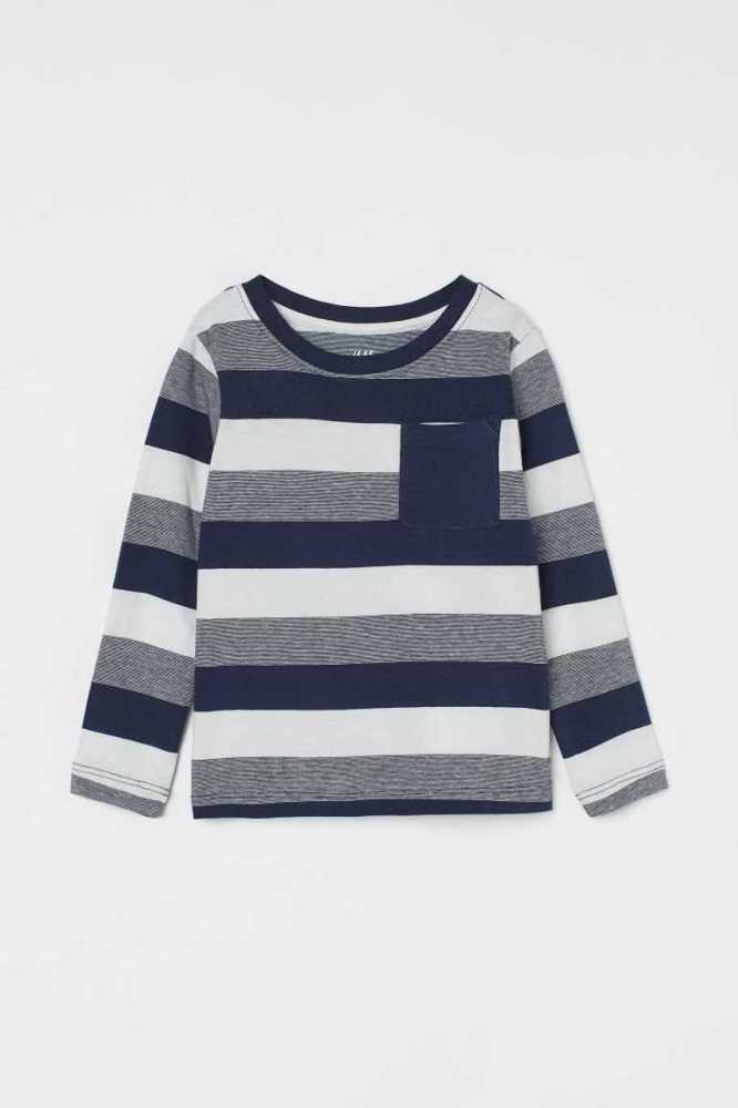 Jersey H&M Pocket-detail Shirt Niños Azules Oscuro | 824176GWD