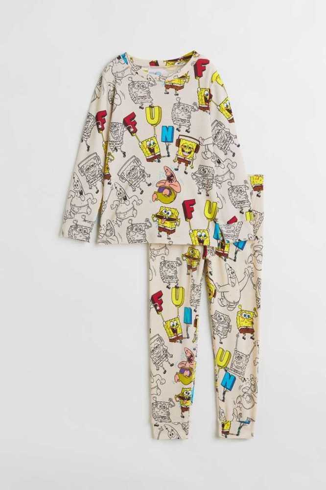 Jersey H&M Printed Algodon Pajamas Niños Turquesa Claro | 206374PCE