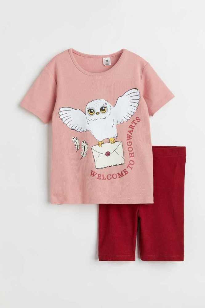 Jersey H&M Printed Pajamas Niños Rosas | 675381WIF